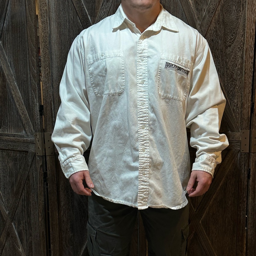 harley davidson button up t-shirt